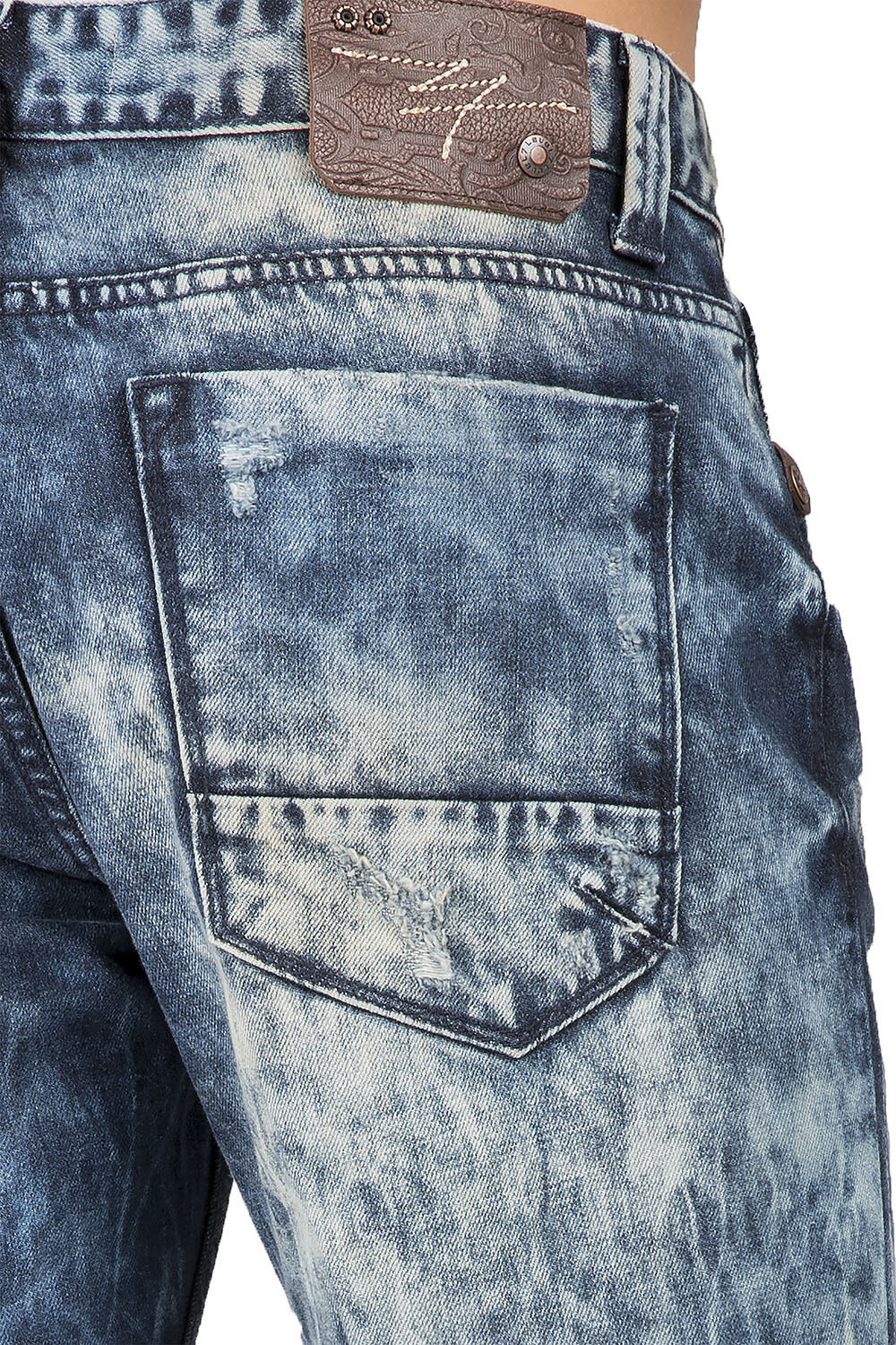 Level 7 Mens Slim Straight Bleach Washed Distressed Premium Denim Jeans –  Level 7 Jeans