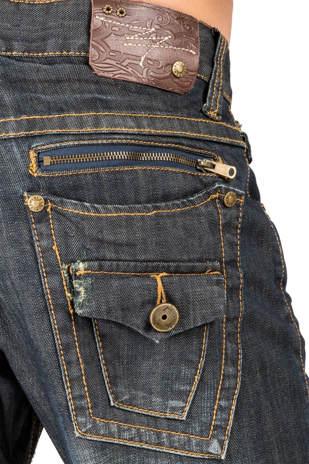 Level 7 Men's Relaxed Bootcut Dark Vintage Jean Zipper Pockets Premium Denim  – Level 7 Jeans