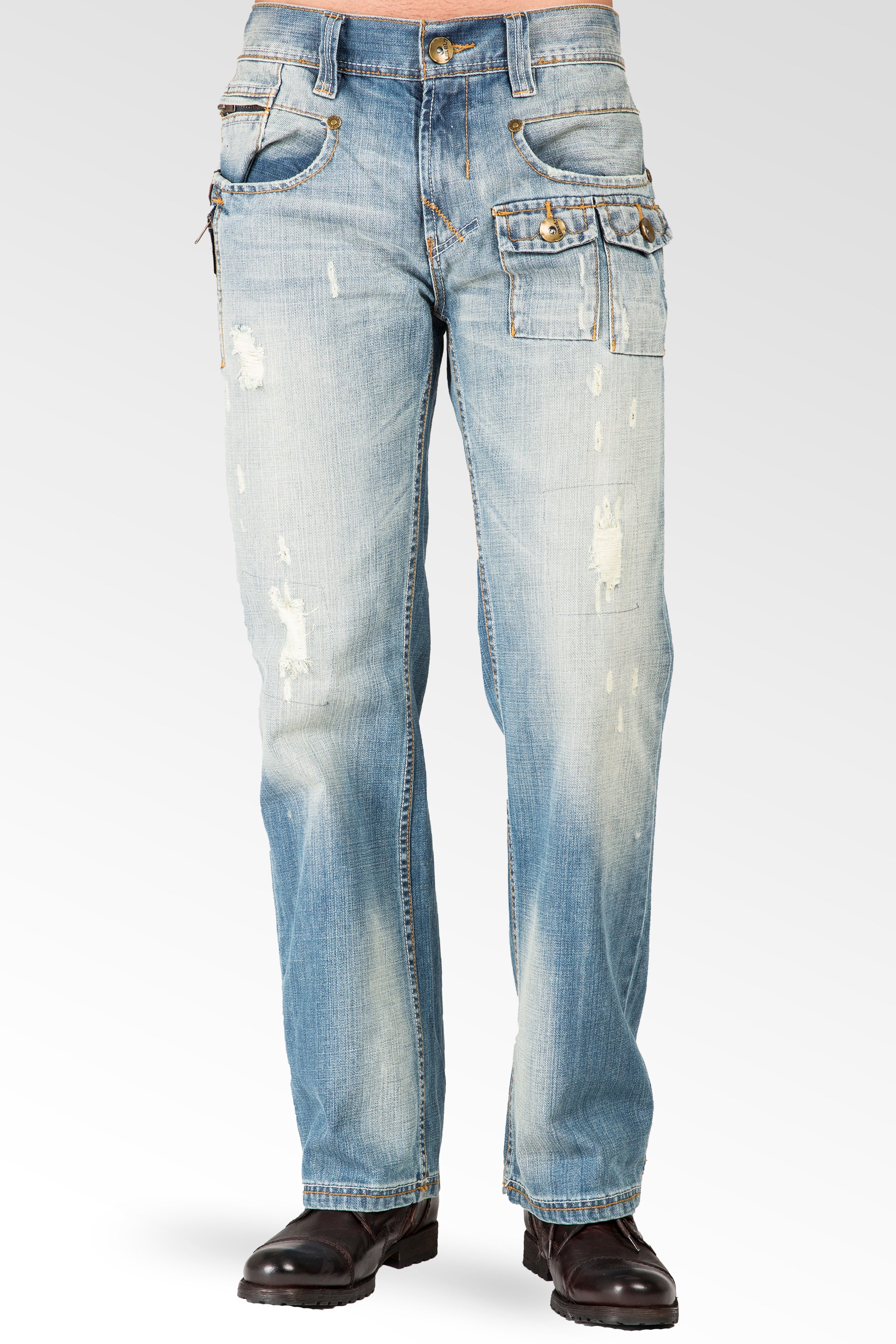 Level 7 Men's Slim Straight Ripped & Repaired Acid Wash 5 Pocket Jeans  Premium Denim – Level 7 Jeans