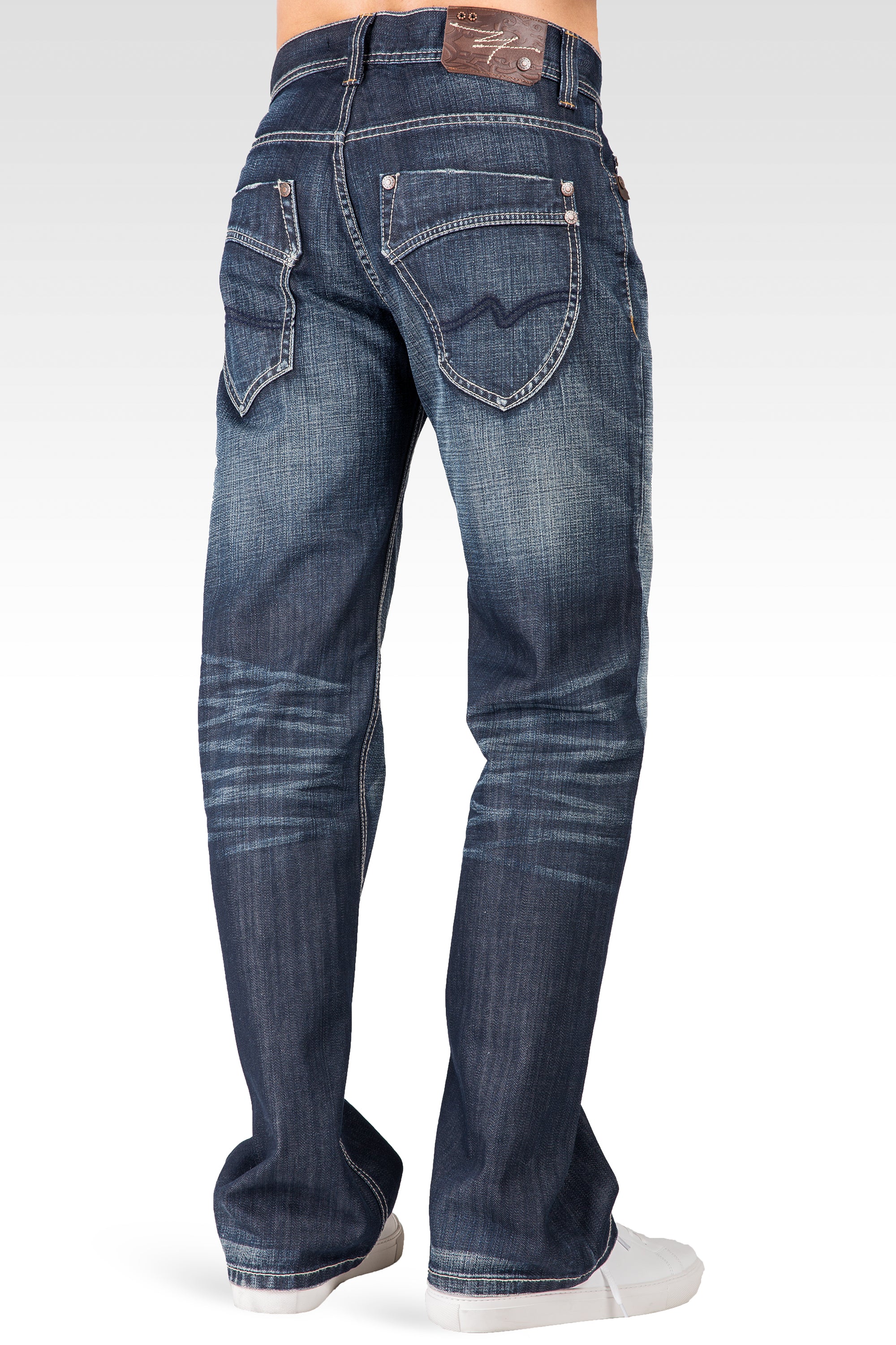 Level 7 Men's Relaxed Bootcut Whisker Faded Black 5 Pocket Jeans Premium  Denim – Level 7 Jeans