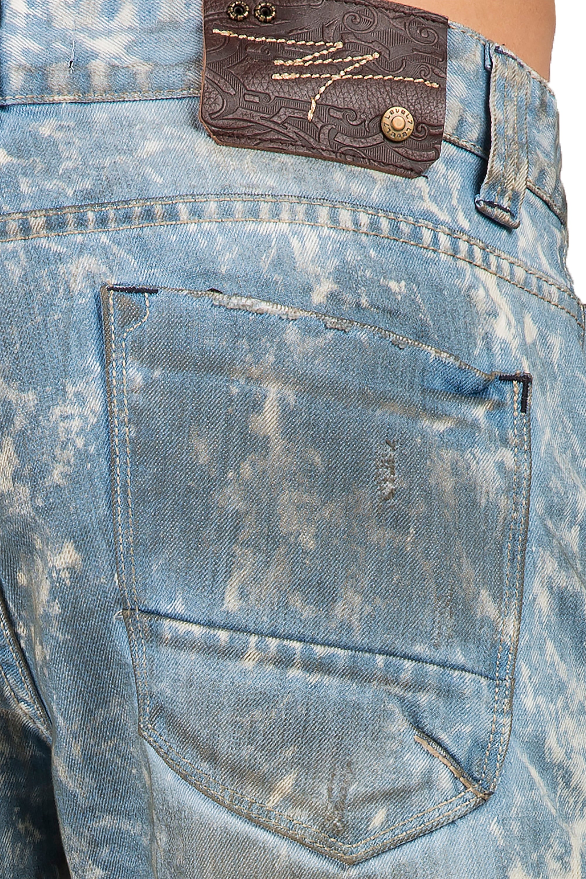 Level 7 Men's Slim Straight Rip & Repair Cloud Blue 5 Pocket Jeans Premium  Denim – Level 7 Jeans