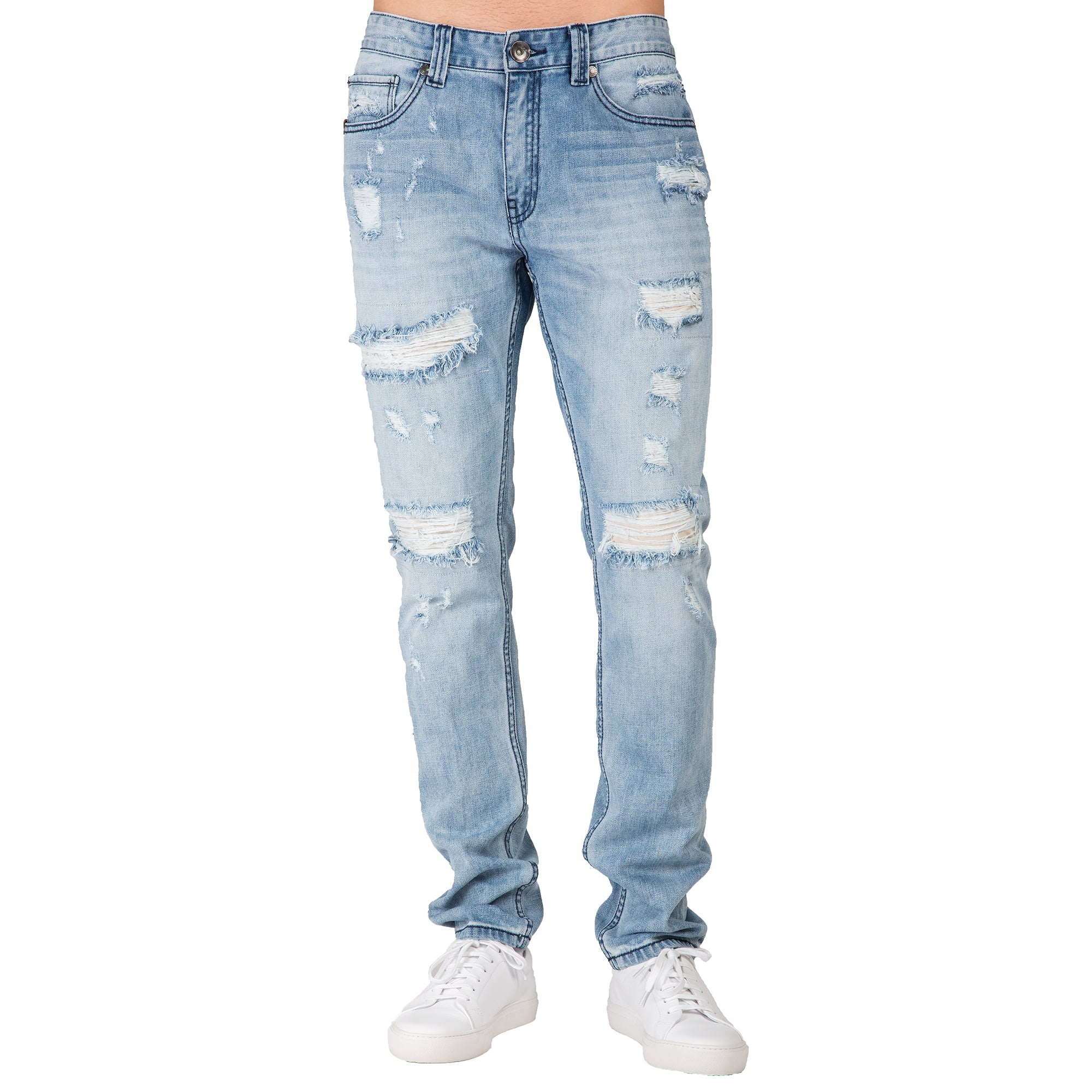 Blue Denim Slim Fit Mens Ripped Skinny Jeans With Ripped Detailing, Light  Color, Skinny Pencil Pants, And Zipper Closure From Cinda01, $21.33 |  DHgate.Com